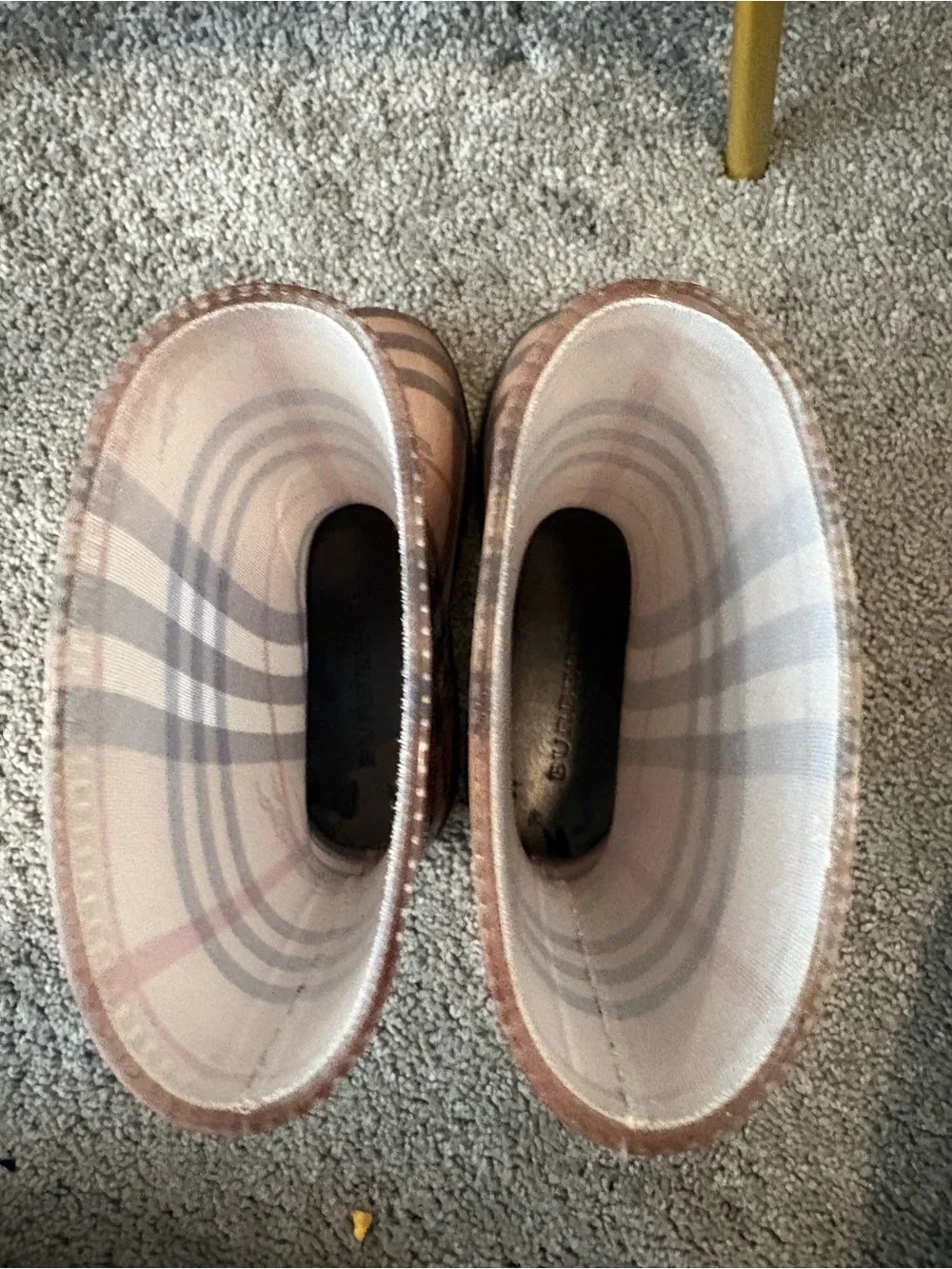 Burberry Beige Plaid Kids Rain Boots
